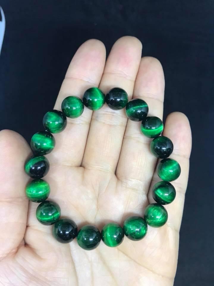 Vòng tay mắt hổ xanh lá 10ly