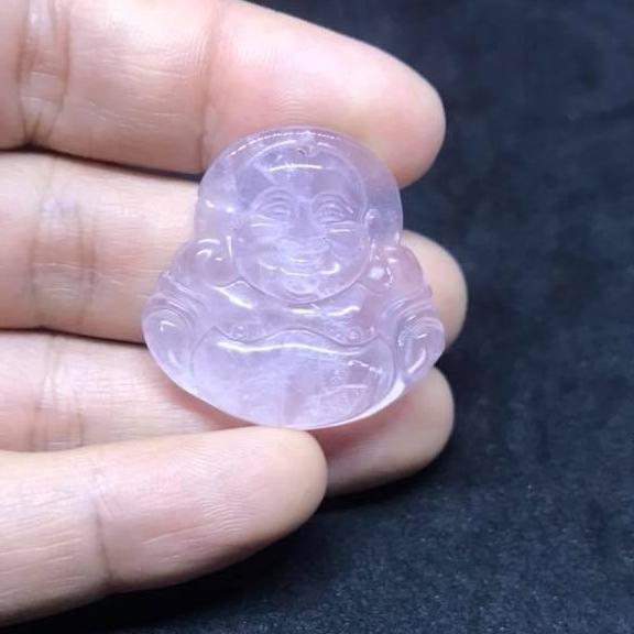 Phật Di Lặc thạch anh hồng