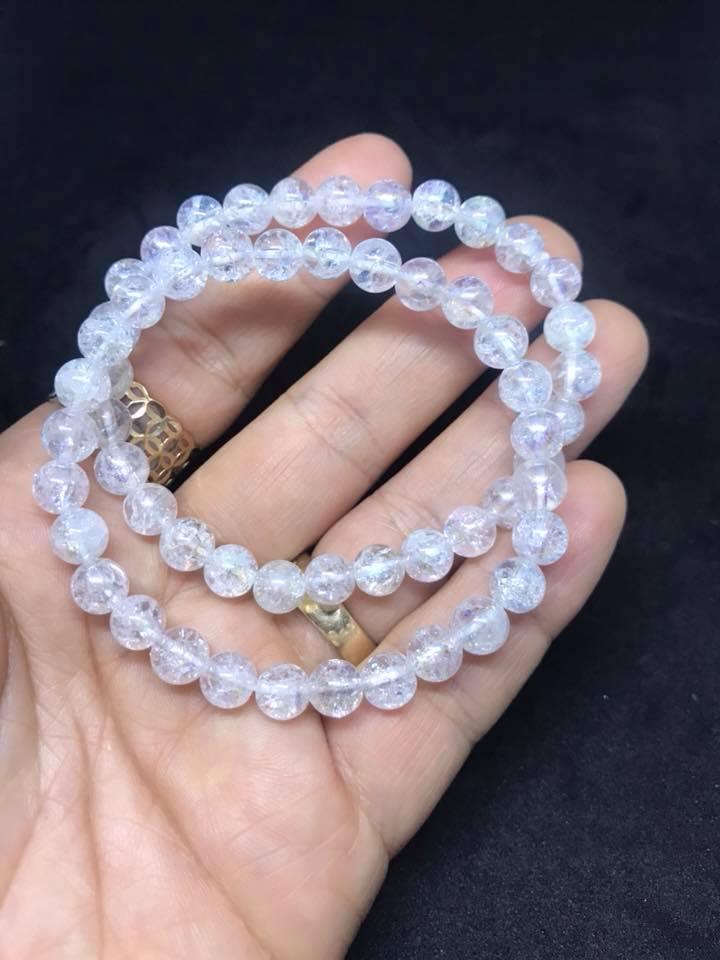 Combo 2 vòng tay thạch anh bọt tuyết 6ly