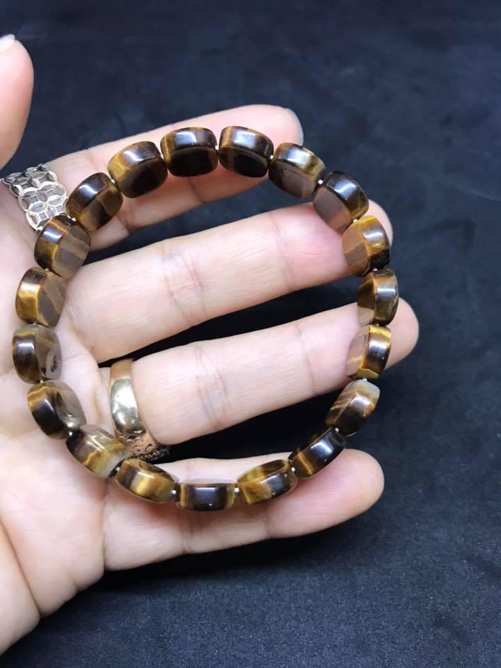 Vòng tay mắt hổ vàng bản dẹp