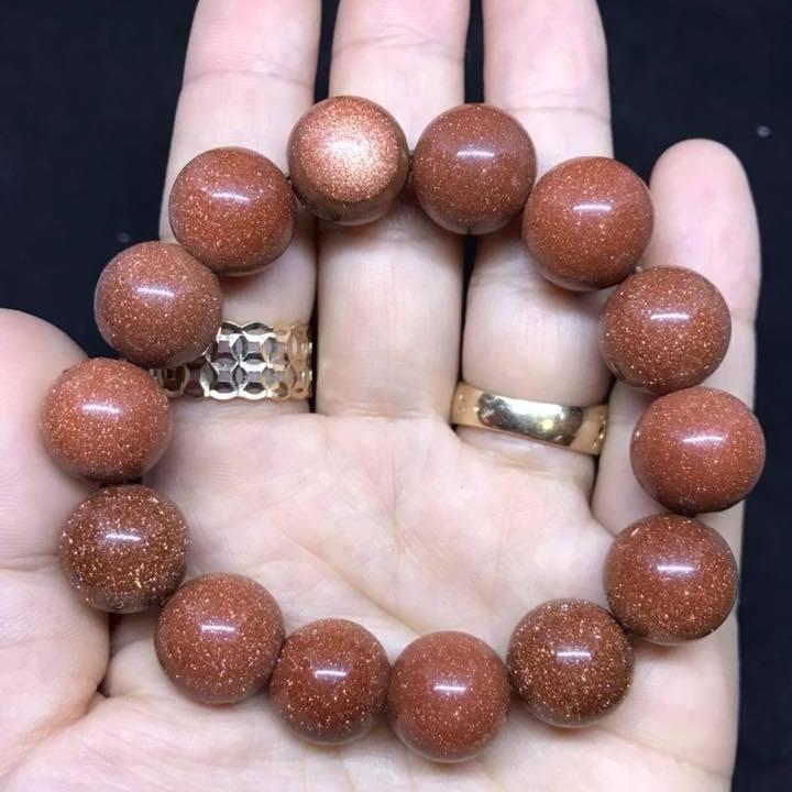 Vòng tay đá kim sa nâu 14ly