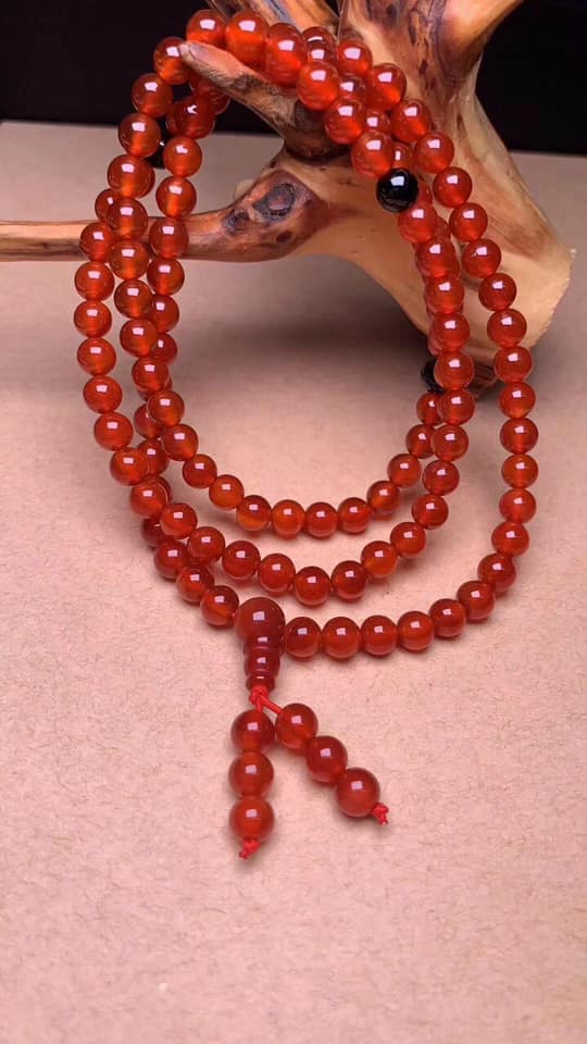 Chuỗi 108 hạt đá mã não đỏ 6ly