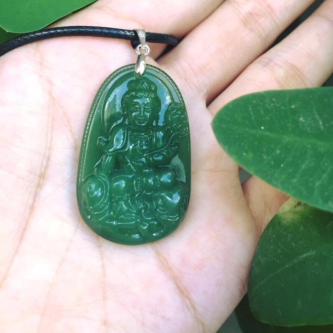 Mặt dây Hư Không Tạng Bồ Tát cẩm thạch 