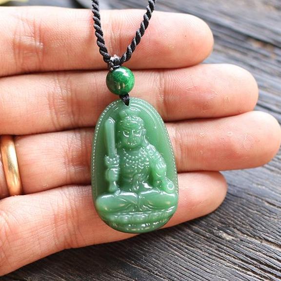 Mặt dây Bất Động Minh Vương cẩm thạch 