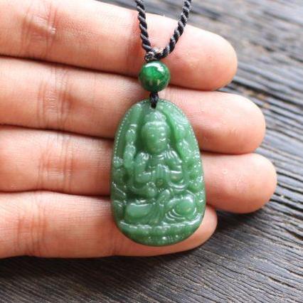 Mặt dây Thiên Thủ Thiên Nhãn cẩm thạch xanh lá