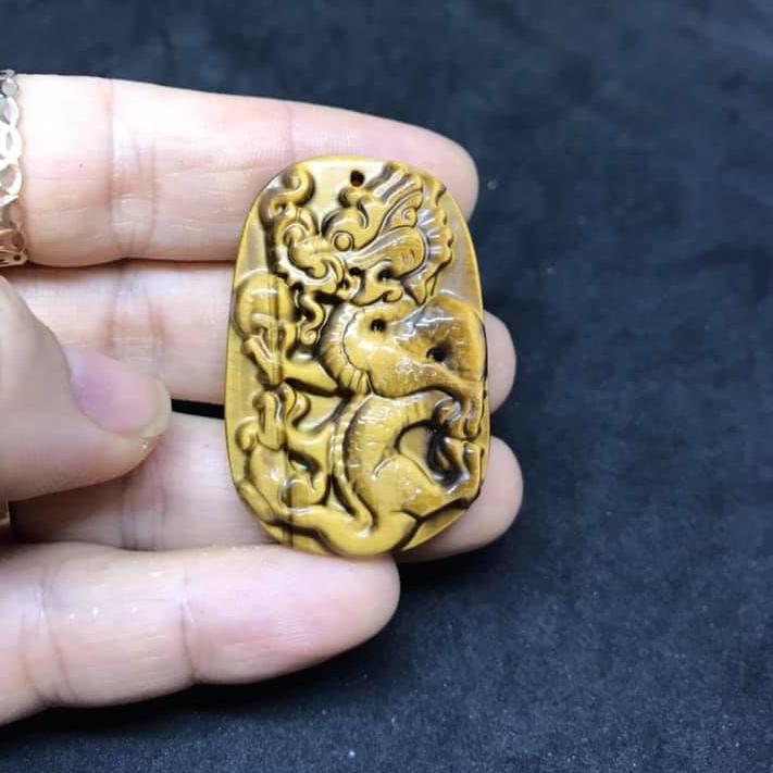 Mặt dây hình rồng đá mắt hổ