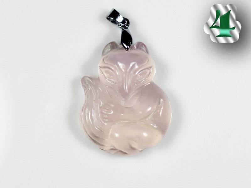 Mặt dây hồ ly thạch anh hồng  