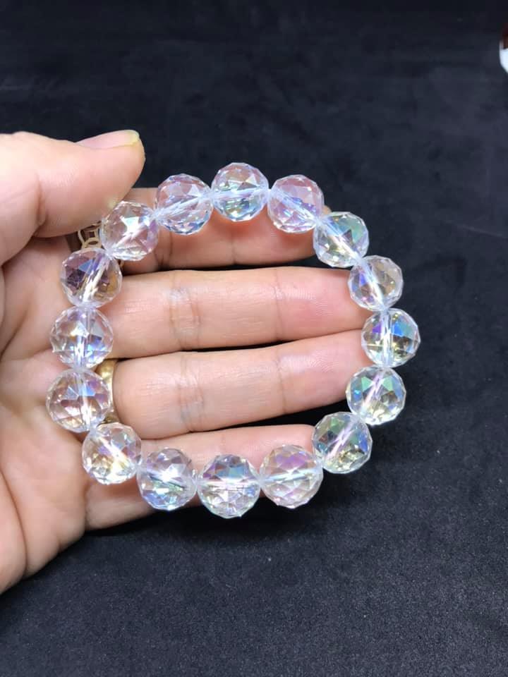 Vòng tay thạch anh trắng cắt giác 8MM