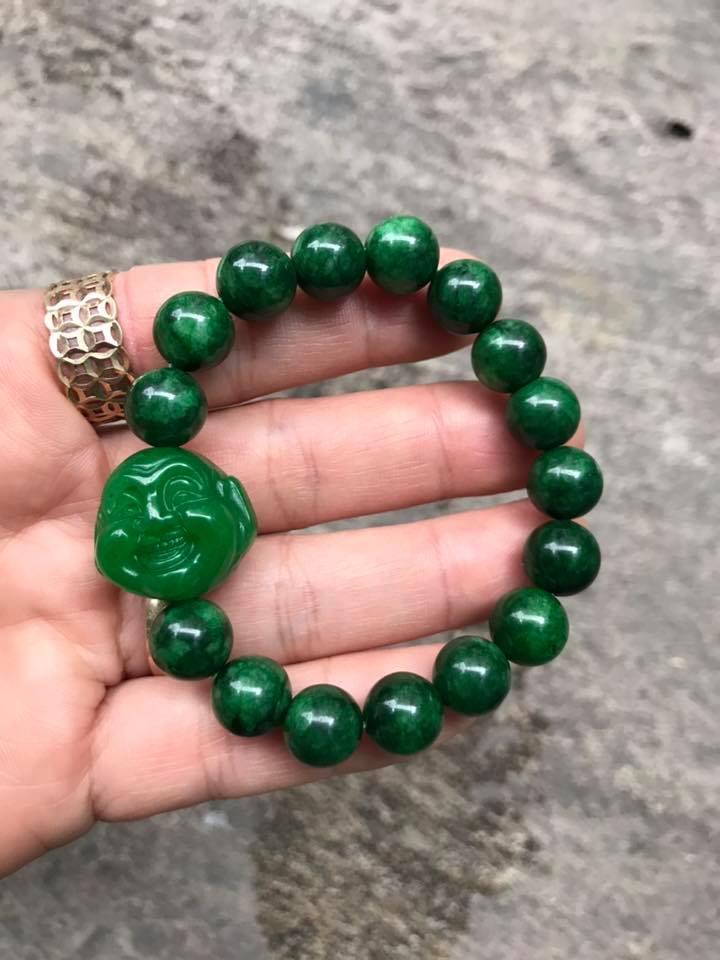 Vòng tay Phật Di Lặc đá sơn thuỷ 12ly