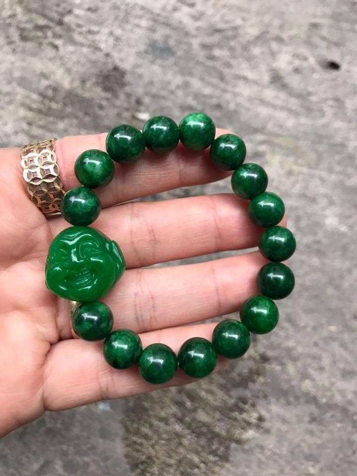 Vòng tay Phật Di Lặc đá sơn thuỷ 12ly