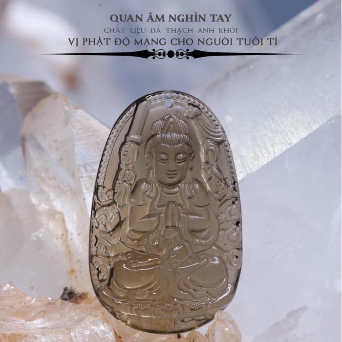 Mặt dây Thiên Thủ Thiên Nhãn thạch anh khói