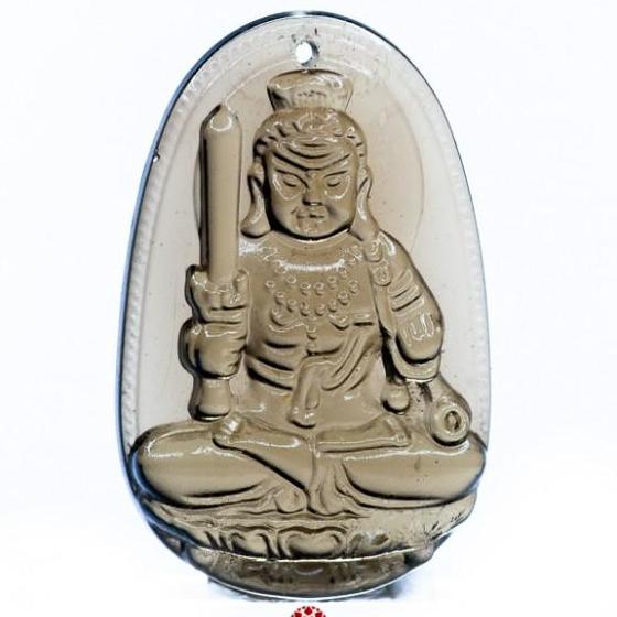 Mặt dây Bất Động Minh Vương thạch anh khói