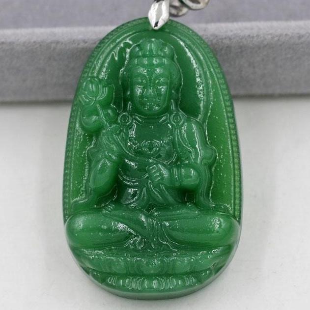 Mặt dây Đại Thế Chí Bồ Tát cẩm thạch 