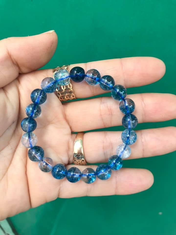 Vòng tay thạch anh ưu linh xanh dương 8ly