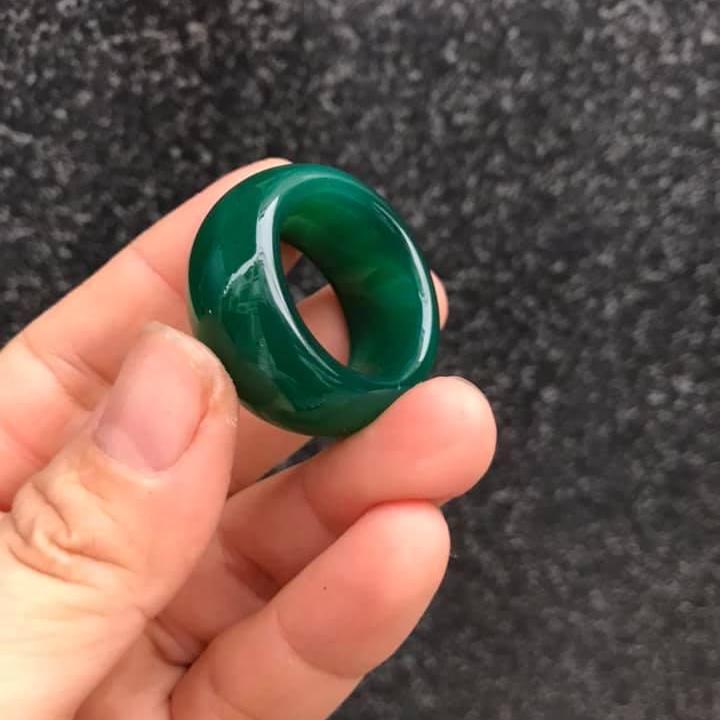 Nhẫn mã não xanh bản lớn - 5