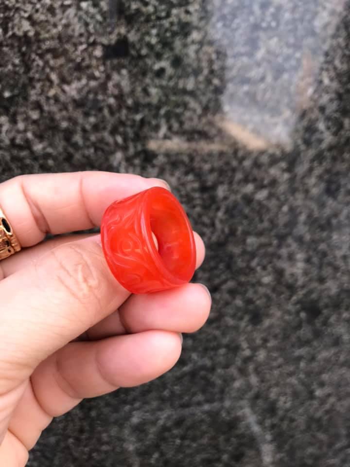 Nhẫn Càn Long cẩm thạch đỏ 20