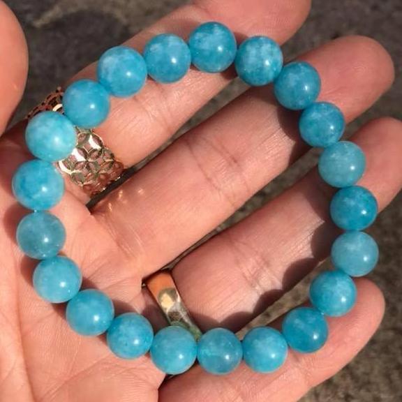 Vòng tay đá Amazonite sắc xanh ngọc 8ly