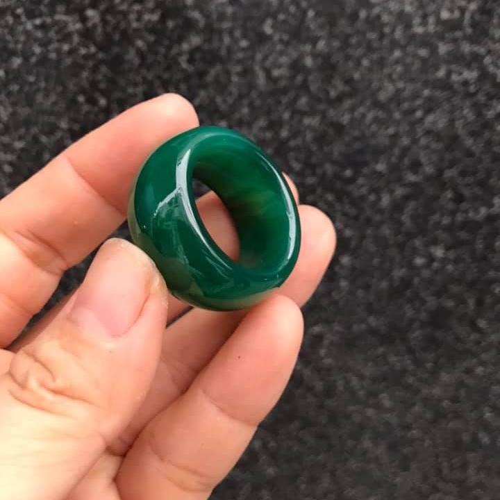 Nhẫn mã não xanh bản lớn - 4
