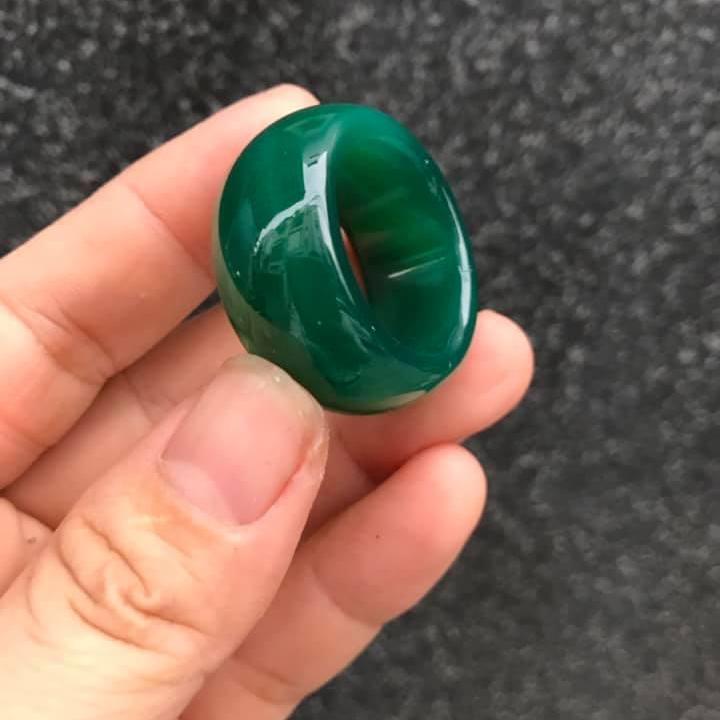 Nhẫn mã não xanh bản lớn - 4