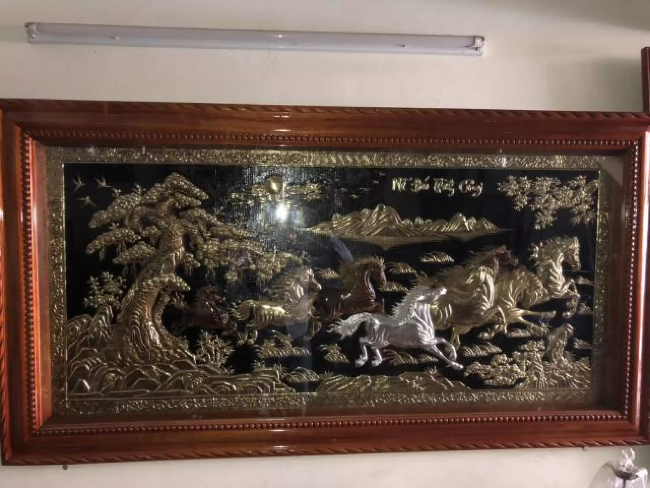 Tranh đồng mạ tam khí Mã Đáo Thành Công