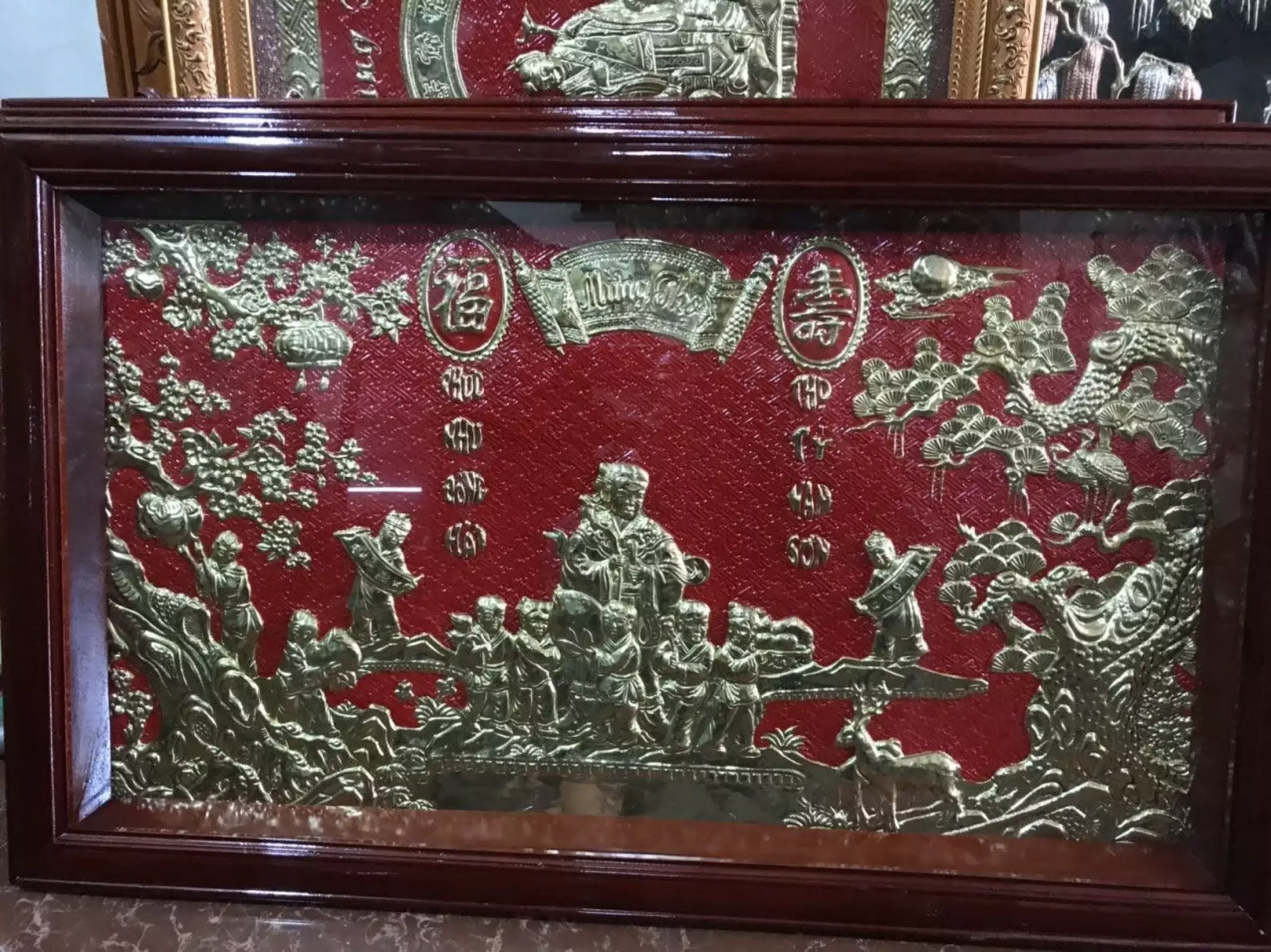 Tranh đồng Mừng Thọ