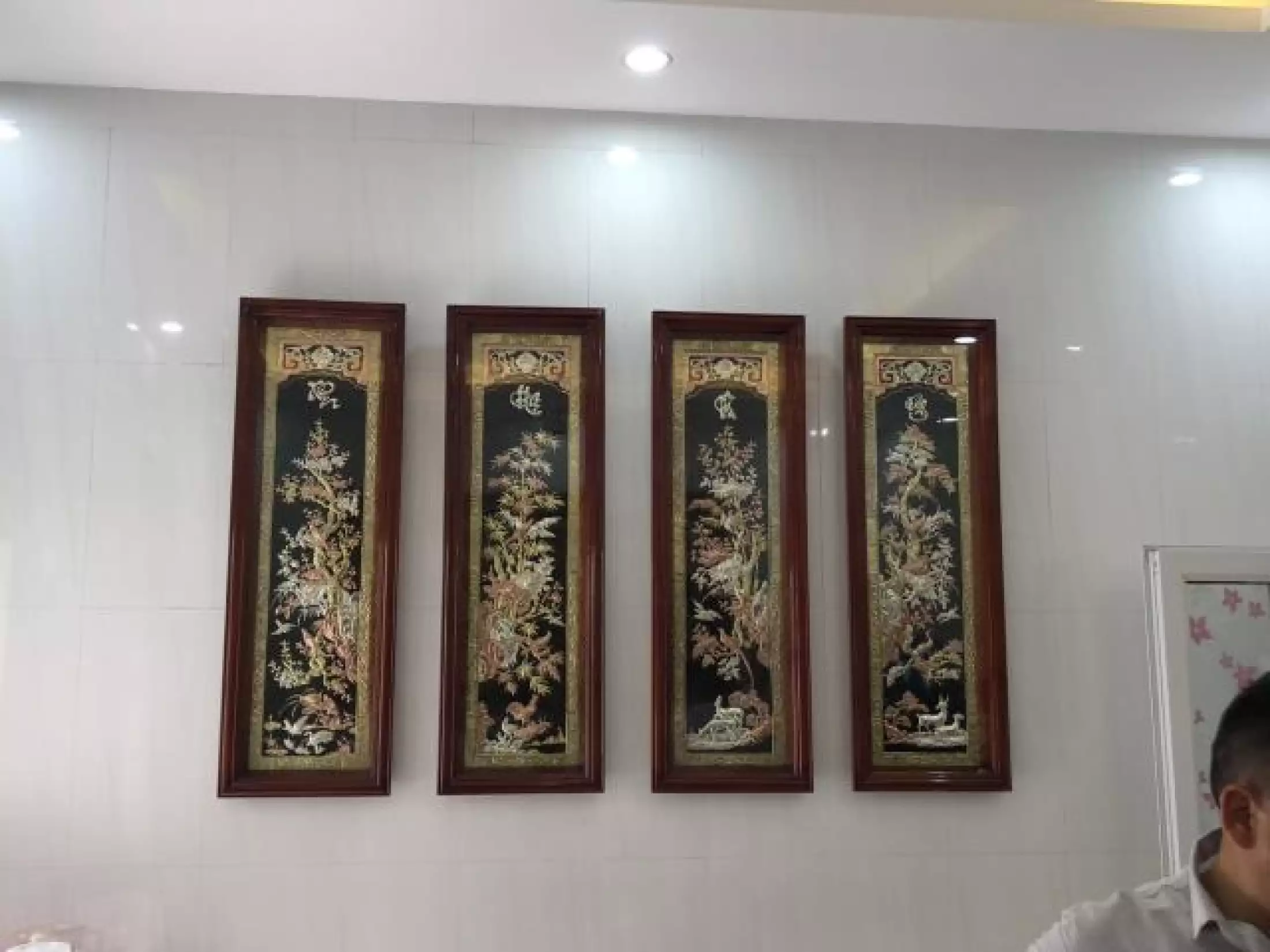 Bộ tranh Tứ Quý mạ vàng 24k, bạc