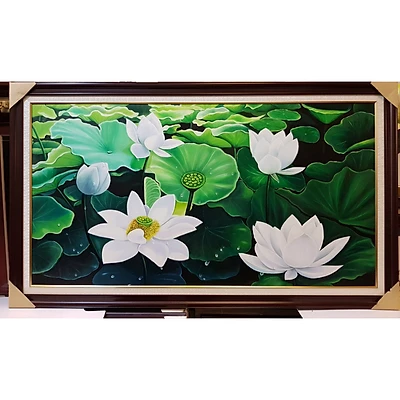 Tranh sơn dầu - Hoa sen - S242