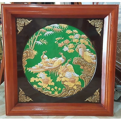 Tranh đồng vàng liền tấm - Phu thê viên mãn