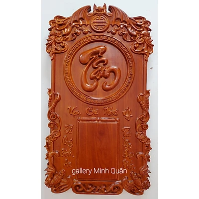 Đốc lịch gỗ hương tấm liền, chữ Tâm