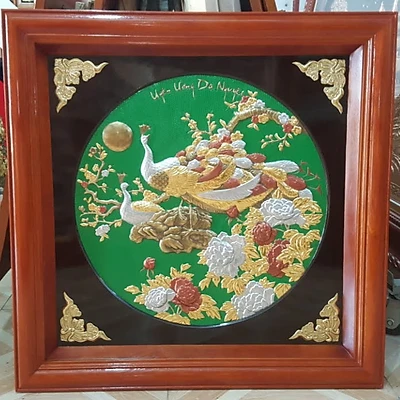 Tranh đồng vàng liền tấm - Phu thê viên mãn