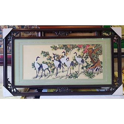 Tranh thêu, Tùng hạc diên niên-F46