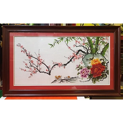 Tranh thêu chữ thập - Bốn mùa bình an