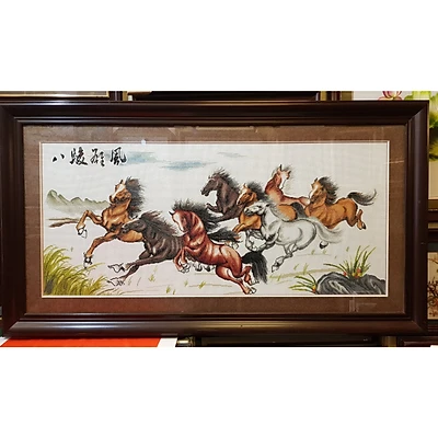 Tranh thêu tay chữ thập, Bát mã toàn đồ CT24