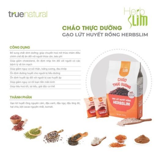 Cháo thực dưỡng gạo lứt huyết rồng Herbslim