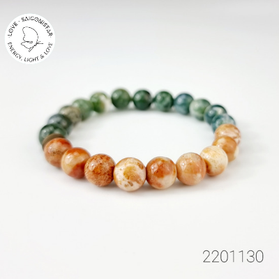 2111129 Trang sức phong thủy hộ mệnh vòng tay đá Thạch tủy Chalcedony thiên nhiên Artgem