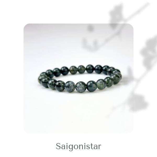 2109274 Trang sức phong thủy hộ mệnh vòng tay đá Thạch tủy Chalcedony thiên nhiên Saigonistar