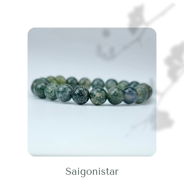 2109276 Trang sức phong thủy hộ mệnh vòng tay đá Thạch tủy Chalcedony thiên nhiên Saigonistar