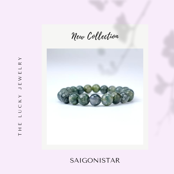 2109276 Trang sức phong thủy hộ mệnh vòng tay đá Thạch tủy Chalcedony thiên nhiên Saigonistar