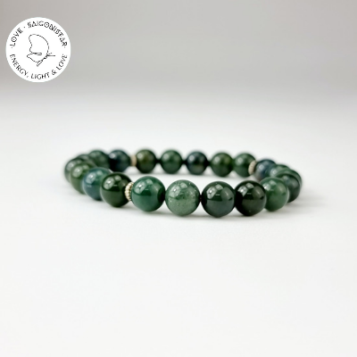 2201126 Trang sức phong thủy hộ mệnh vòng tay đá Thạch tủy Chalcedony thiên nhiên Artgem