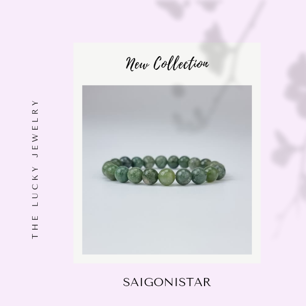 2109277 Trang sức phong thủy hộ mệnh vòng tay đá Thạch tủy Chalcedony thiên nhiên Saigonistar