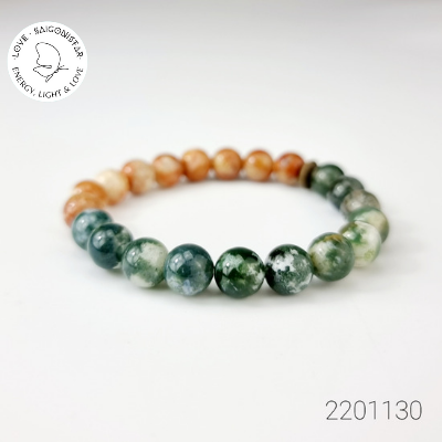 2111129 Trang sức phong thủy hộ mệnh vòng tay đá Thạch tủy Chalcedony thiên nhiên Artgem