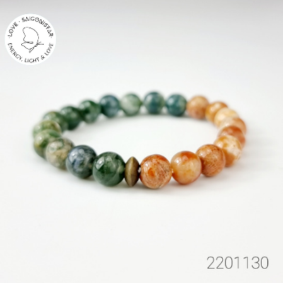 2111129 Trang sức phong thủy hộ mệnh vòng tay đá Thạch tủy Chalcedony thiên nhiên Artgem