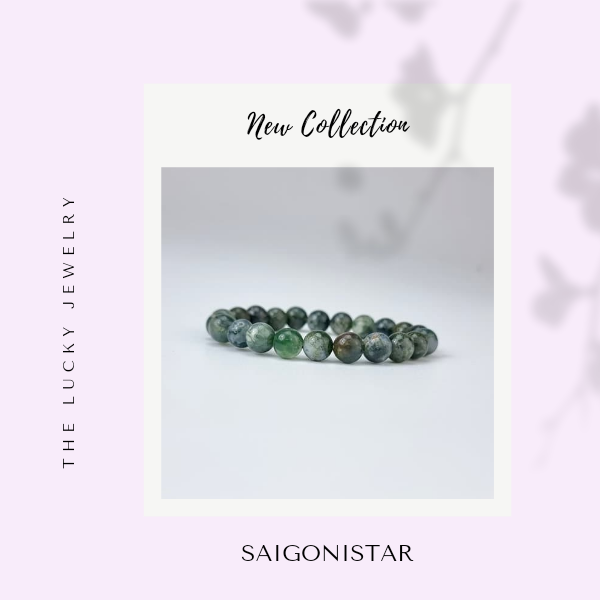 2109278 Trang sức phong thủy hộ mệnh vòng tay đá Thạch tủy Chalcedony thiên nhiên Saigonistar