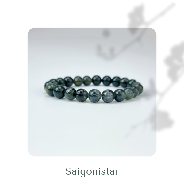 2109274 Trang sức phong thủy hộ mệnh vòng tay đá Thạch tủy Chalcedony thiên nhiên Saigonistar