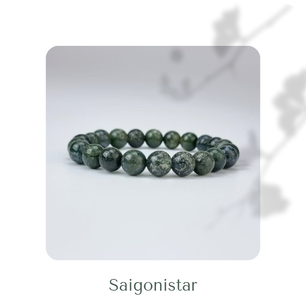 2109279 Trang sức phong thủy hộ mệnh vòng tay đá Thạch tủy Chalcedony thiên nhiên Saigonistar