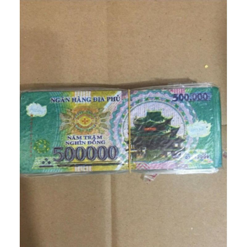 (Hàng mã) 1 xấp tiền giấy Polime mệnh giá 500k