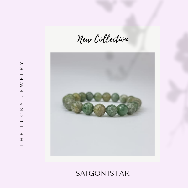 2109272 Trang sức phong thủy hộ mệnh vòng tay đá Thạch tủy Chalcedony thiên nhiên Saigonistar