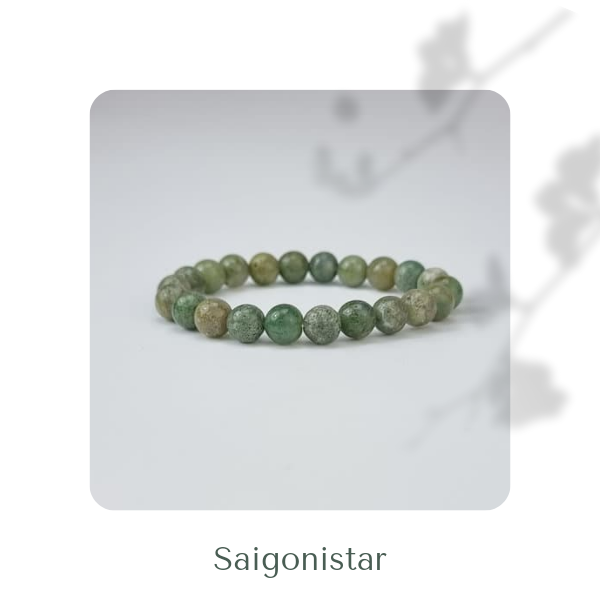 2109272 Trang sức phong thủy hộ mệnh vòng tay đá Thạch tủy Chalcedony thiên nhiên Saigonistar