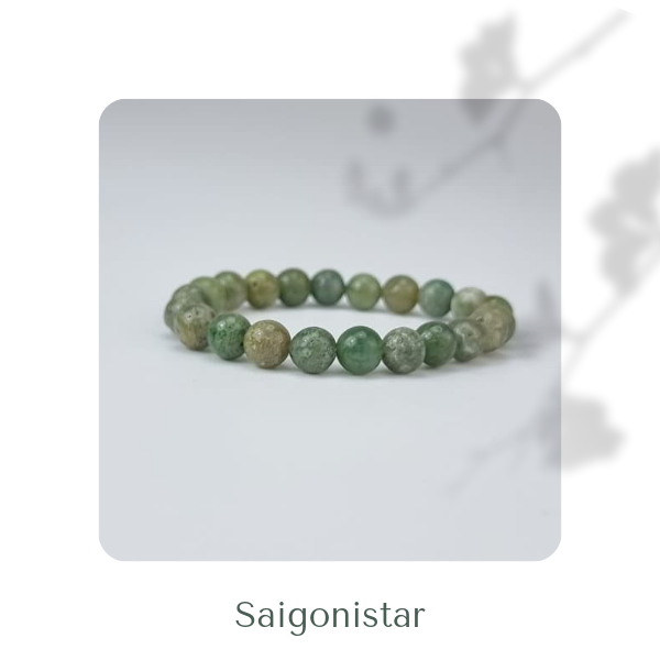 2109272 Trang sức phong thủy hộ mệnh vòng tay đá Thạch tủy Chalcedony thiên nhiên Saigonistar