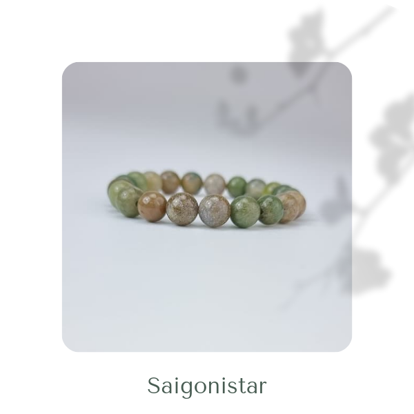 2109270 Trang sức phong thủy hộ mệnh vòng tay đá Thạch tủy Chalcedony thiên nhiên Saigonistar